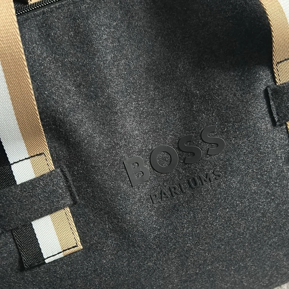 Boss Black Duffel Bag with Elegant Leather Handles